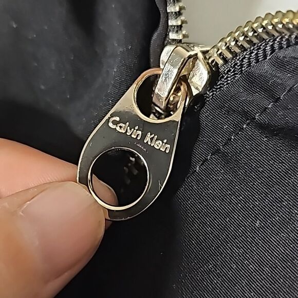 Calvin Klein Black Raincoat with Removable Hood size M/L - Picture 3 of 14